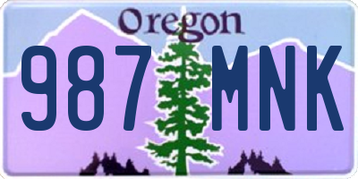 OR license plate 987MNK