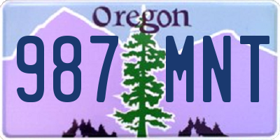 OR license plate 987MNT