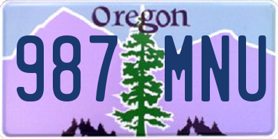 OR license plate 987MNU