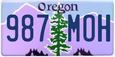 OR license plate 987MOH