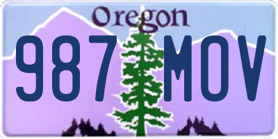 OR license plate 987MOV