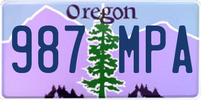 OR license plate 987MPA