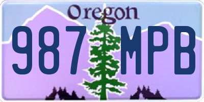 OR license plate 987MPB