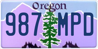 OR license plate 987MPD