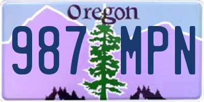 OR license plate 987MPN