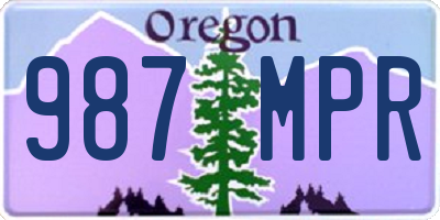 OR license plate 987MPR