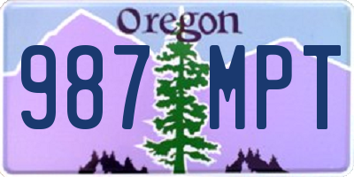 OR license plate 987MPT