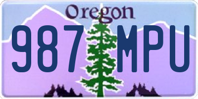 OR license plate 987MPU