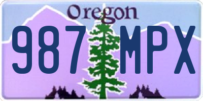 OR license plate 987MPX