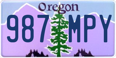 OR license plate 987MPY