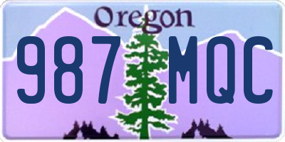 OR license plate 987MQC
