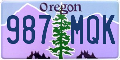 OR license plate 987MQK