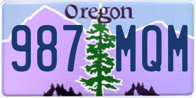 OR license plate 987MQM