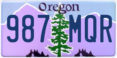 OR license plate 987MQR