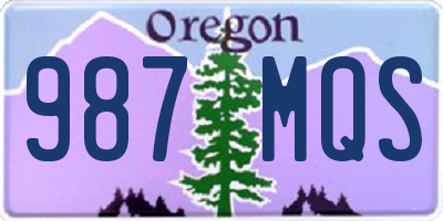 OR license plate 987MQS