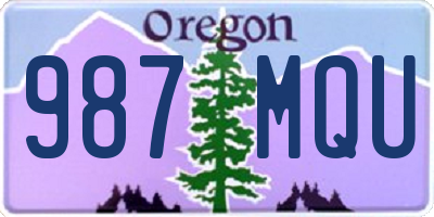 OR license plate 987MQU