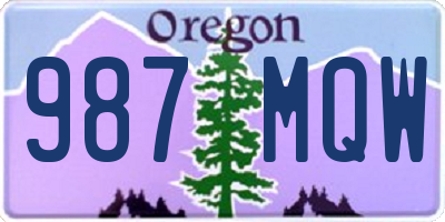 OR license plate 987MQW