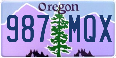 OR license plate 987MQX