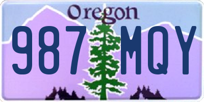 OR license plate 987MQY