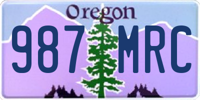 OR license plate 987MRC