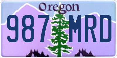 OR license plate 987MRD