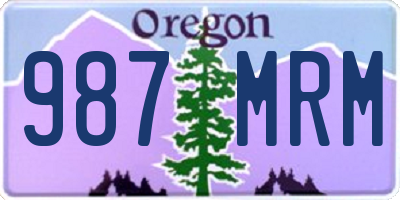 OR license plate 987MRM