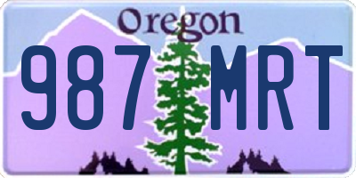 OR license plate 987MRT