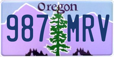 OR license plate 987MRV