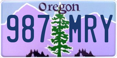 OR license plate 987MRY