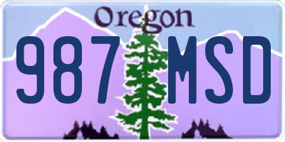 OR license plate 987MSD