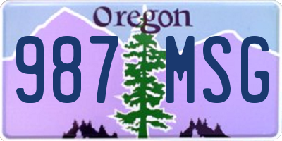 OR license plate 987MSG