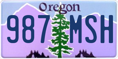 OR license plate 987MSH