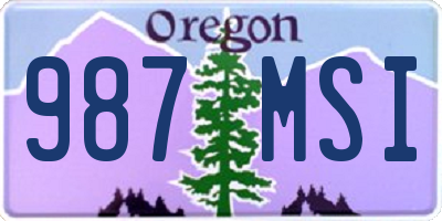 OR license plate 987MSI