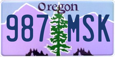 OR license plate 987MSK