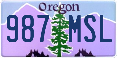 OR license plate 987MSL