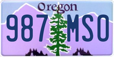 OR license plate 987MSO