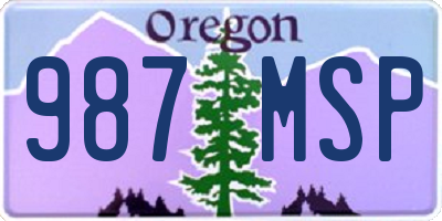 OR license plate 987MSP