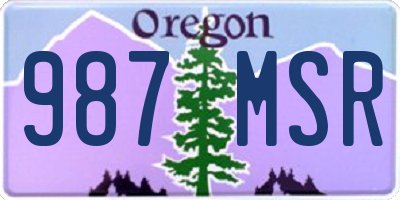 OR license plate 987MSR