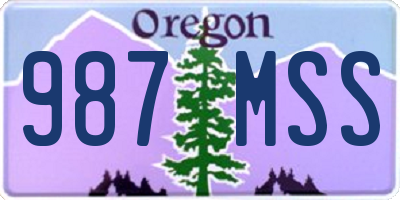 OR license plate 987MSS