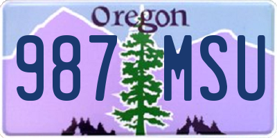 OR license plate 987MSU