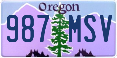 OR license plate 987MSV