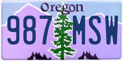 OR license plate 987MSW