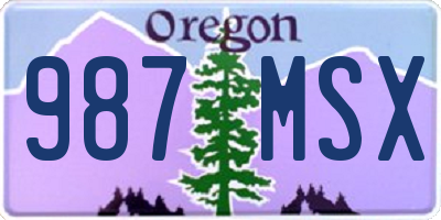 OR license plate 987MSX