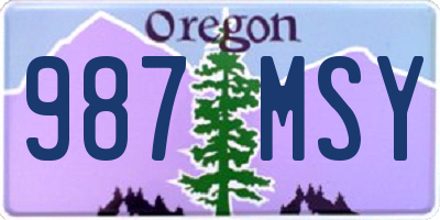 OR license plate 987MSY