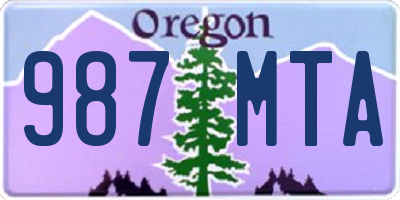 OR license plate 987MTA