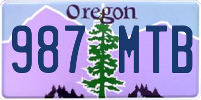 OR license plate 987MTB