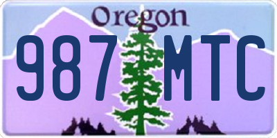 OR license plate 987MTC