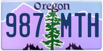 OR license plate 987MTH