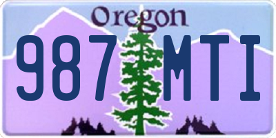 OR license plate 987MTI