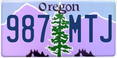 OR license plate 987MTJ
